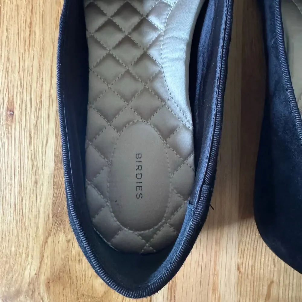 Birdies Blackbird Tassel Loafer Tassels Velvet Black Size 8.5